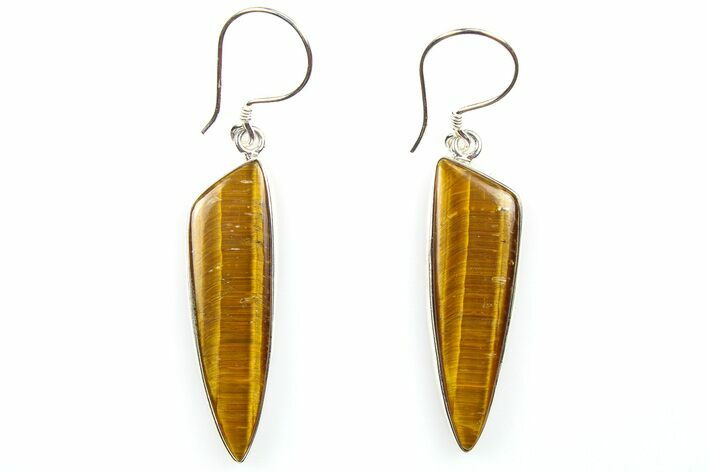 Stunning Tiger's Eye Earrings - Sterling Silver #278529